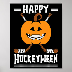 Happy Hockeyween Halloween Eishockeyspieler und H Poster