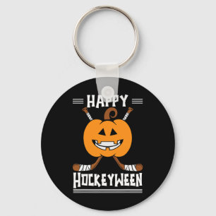 Happy Hockeyween Halloween Eishockeyspieler und H Schlüsselanhänger