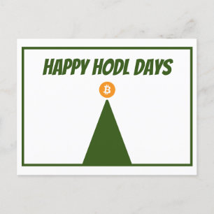 Happy HODL Days Bitcoin Christmas Card (FLAT) Feiertagspostkarte