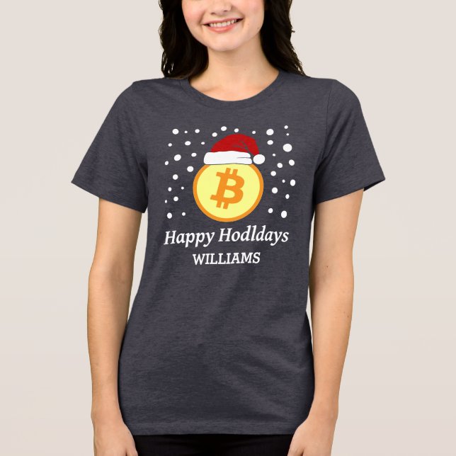 Happy Hodldays - Bitcoin mit Qr-Code Xmas 2026 Tri-Blend Shirt (Vorderseite)