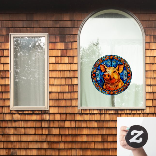 Happy Hog Pig Farm Life Imitate gestanzt Glas Fensteraufkleber (Fenster Zuhause)