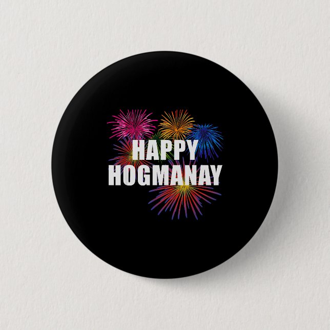 Happy Hogmanay Scotland New Years Eve Womens Top  Button (Vorderseite)