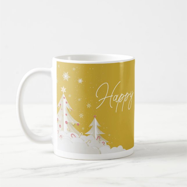 Happy Hoildays – Festive Winter Gold Mug Kaffeetasse (Links)