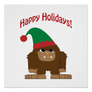 Happy Hokidays! Weihnachtsbigfoot Poster