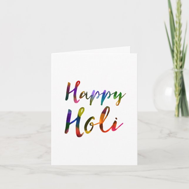 Happy Holi Bokeh Lights Feiertagskarte (Vorderseite)