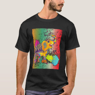 Happy Holi Colors India Hindu Spring Elephant Holi T-Shirt