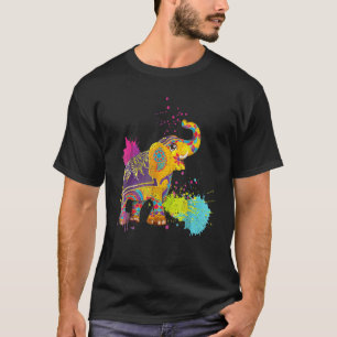 Happy Holi Colors India Hindu Spring Elephant Holi T-Shirt