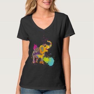 Happy Holi Colors India Hindu Spring Elephant Holi T-Shirt