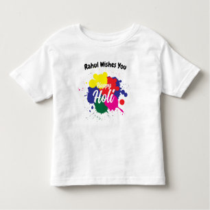 Happy holi Custom farbiger Text Kleinkind T-shirt