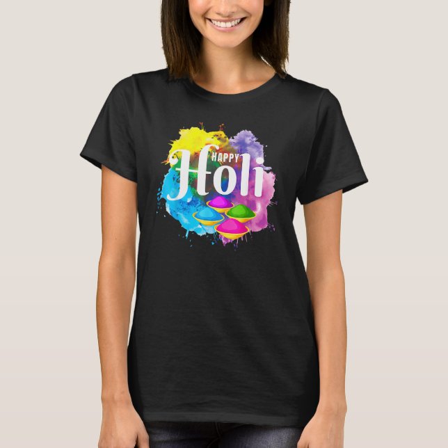 Happy Holi Festival Colorherz Indien hinduistische T-Shirt (Vorderseite)