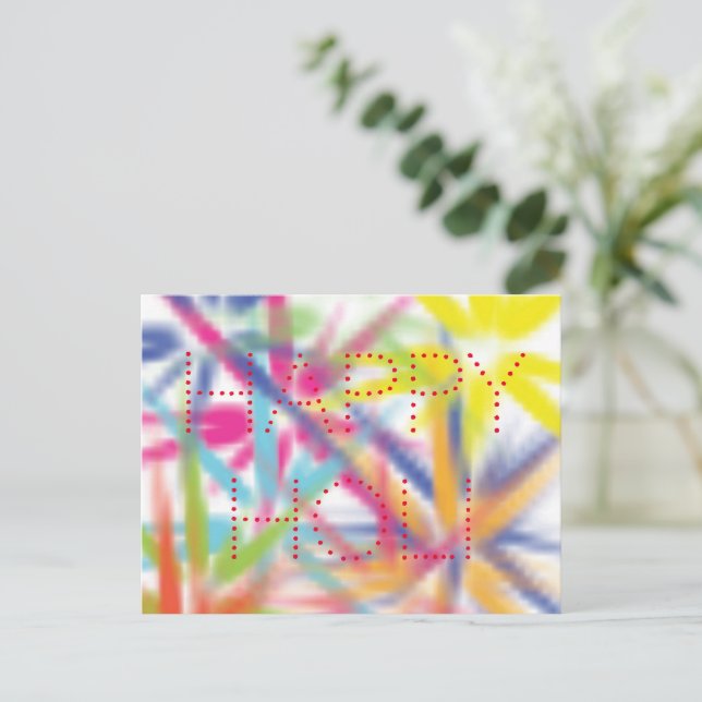 Happy Holi, Festival der Farben, holi hai Postkarte (Stehend Vorderseite)