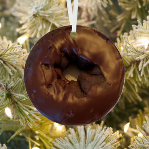 Happy Holi-Glaze Chocolate Donut Ornament Aus Metall