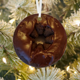 Happy Holi-Glaze Chocolate Donut Ornament Aus Metall