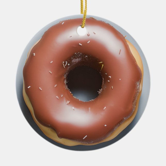 Happy Holi-Glaze | Funny Donut Puff Weihnachten Keramik Ornament (Vorne)