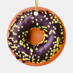 Happy Holi-Glaze   Funny Donut Puff Weihnachten Keramik Ornament