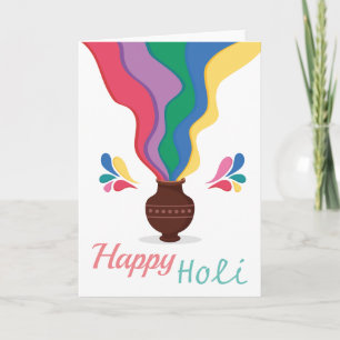 Happy Holi in White Background Karte