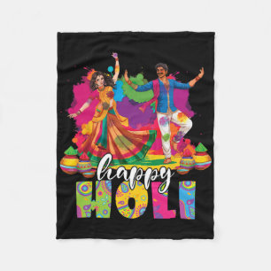 Happy Holi Indian Dancing Spring Holi Festival Fleecedecke