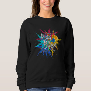 Happy Holi Rang Barse Spring Festival Indien Hindu Sweatshirt