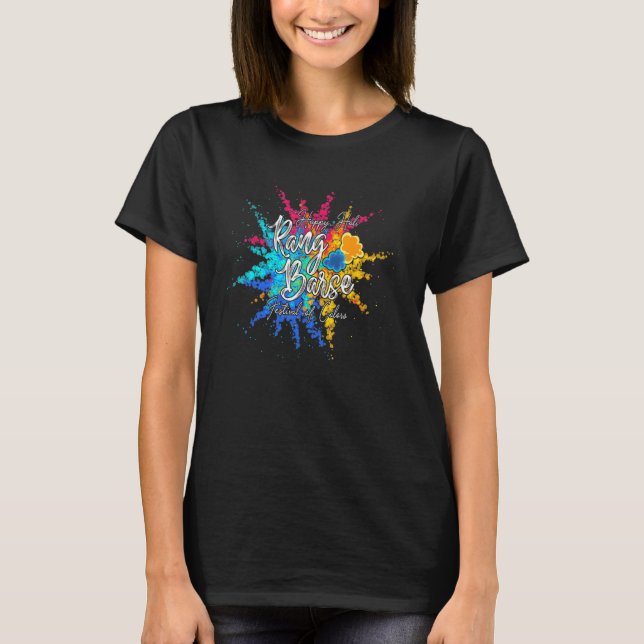 Happy Holi Rang Barse Spring Festival Indien Hindu T-Shirt (Vorderseite)