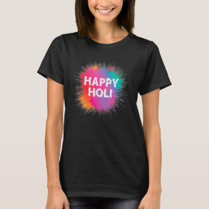 Happy Holi T-Shirt Damen Männer Kinder Farben Indi