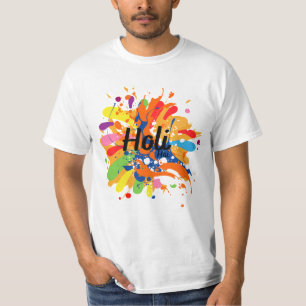 Happy Holi T - Shirt Festival Moon and Stars T - S