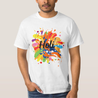Happy Holi T - Shirt Festival Moon and Stars T - S