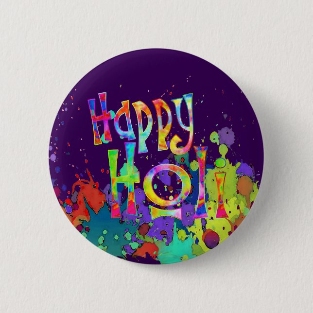 HAPPY HOLI! - Verbreitung der Holi-Botschaft Button (Vorderseite)
