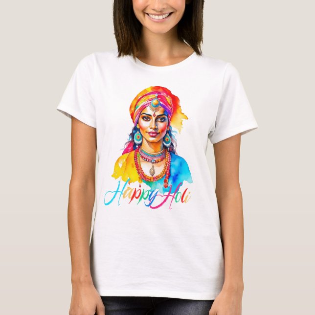 Happy Holi Woman T-Shirt (Vorderseite)