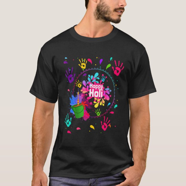 Happy Holi Women Men Kinder Farbe Indien 2022 T-Shirt (Vorderseite)