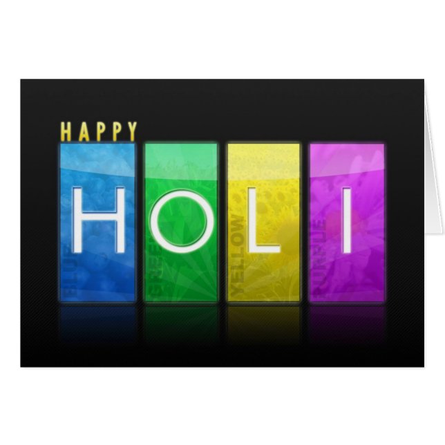 Happy Holi Wunschkarte (Vorderseite (Horizontal))