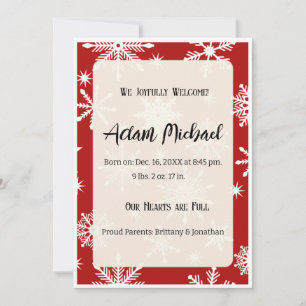 Happy Holiday Baby Birth Announcement Foto Ankündigung