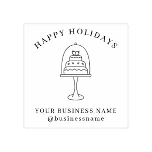 Happy Holiday Bakery Food Business Wood Art Briefm Gummistempel