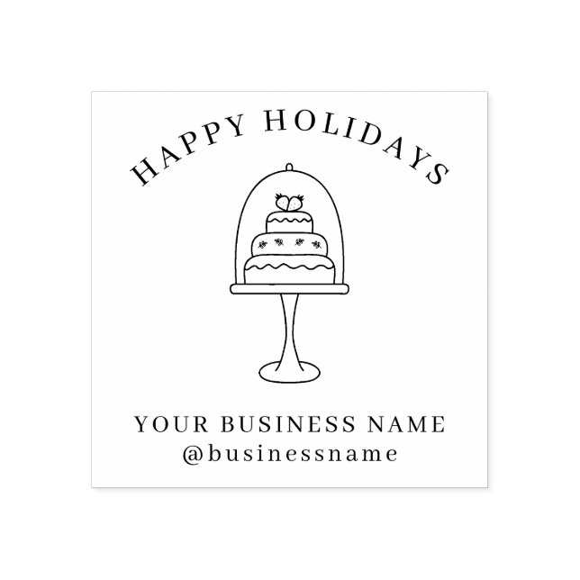 Happy Holiday Bakery Food Business Wood Art Briefm Gummistempel (Prägung)