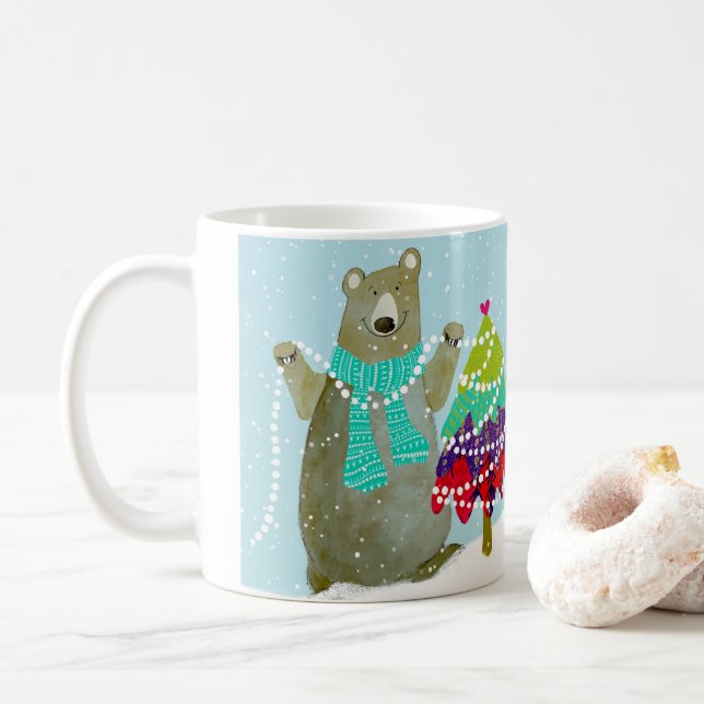 Happy Holiday Bear Tasse (Mit Donut)