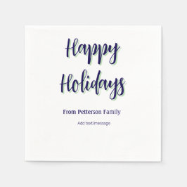 Happy Holiday Blau Grün Weihnachten stilvoll moder Serviette