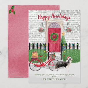 Happy Holiday Border Collie Door Bike