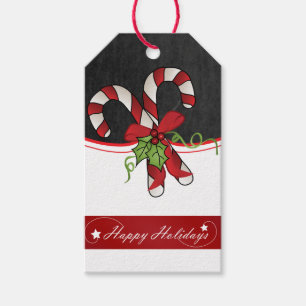 Happy Holiday Candy Cane Design Geschenkanhänger