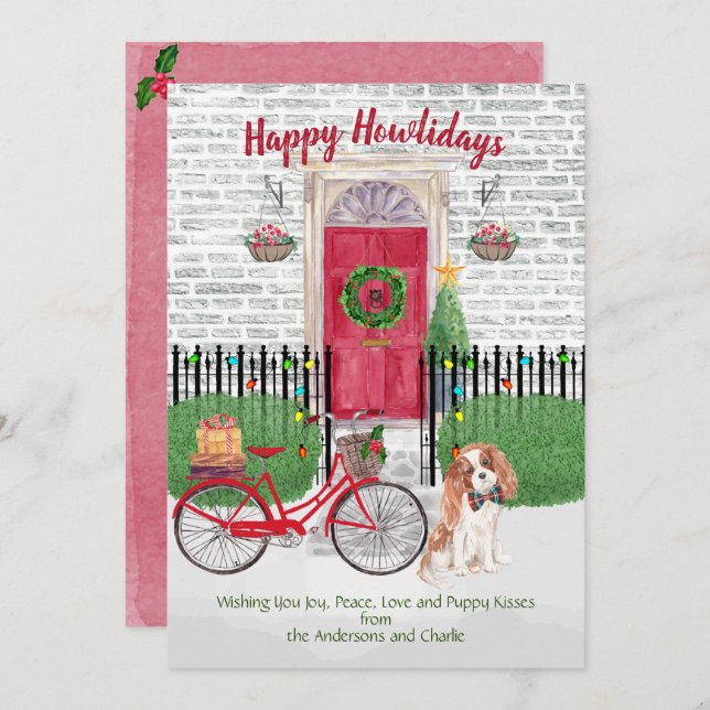 Happy Holiday Cavalier King Charles Spaniel Door (Vorne/Hinten)