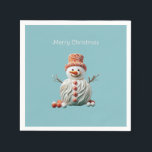 Happy Holiday Christmas Meringue Snowman Serviette<br><div class="desc">Wer Liebe nicht zu Weihnachten Süßigkeiten und Desserts? Das ist mein Design eines fröhlichen Schneemans aus süßen Leckereien. Der Hauptteil des Schneemanns besteht aus Meringue mit Bonbonknöpfen. Der Schneemann hat einen Marshmallow-Kopf und einen mit Süßigkeiten bedeckten Hut. Arme, Augen und Lächeln des Schneemanns sind alle aus köstlicher Milchschokolade. Und natürlich...</div>
