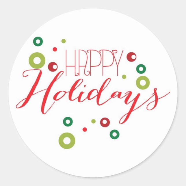 Happy Holiday Circle Sticker (Vorderseite)