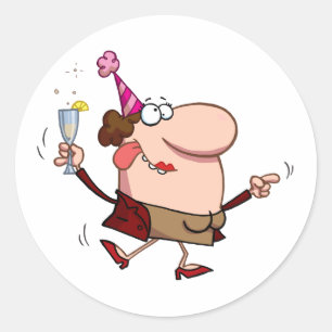 Happy Holiday Dance Lady zum Neujahrstag Runder Aufkleber