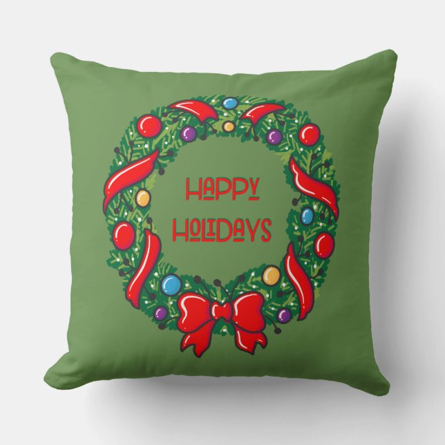 Happy Holiday Festive Whimsical Reef Stilvoll Kissen (Vorderseite)