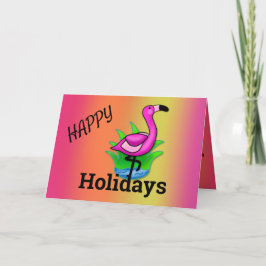 Happy Holiday Flamingo Pink Bright Begrüßung Karte