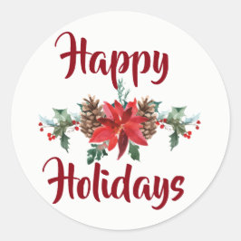 Happy Holiday floral Sticker Aquarell