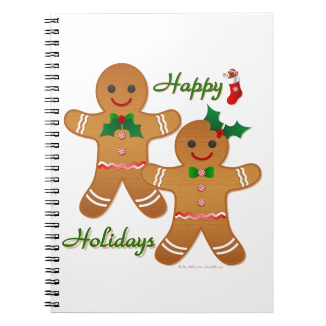Happy Holiday Gingerbread Man Boy Girl Notizblock (Vorderseite)
