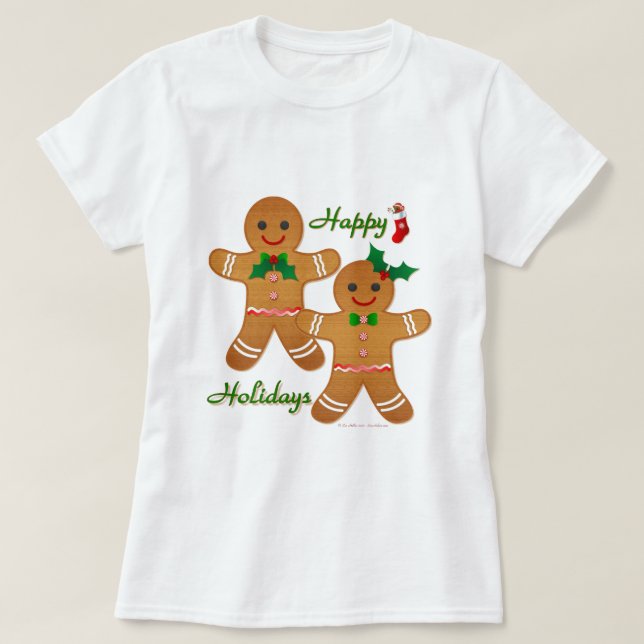 Happy Holiday Gingerbread Man Boy Girl T-Shirt (Design vorne)