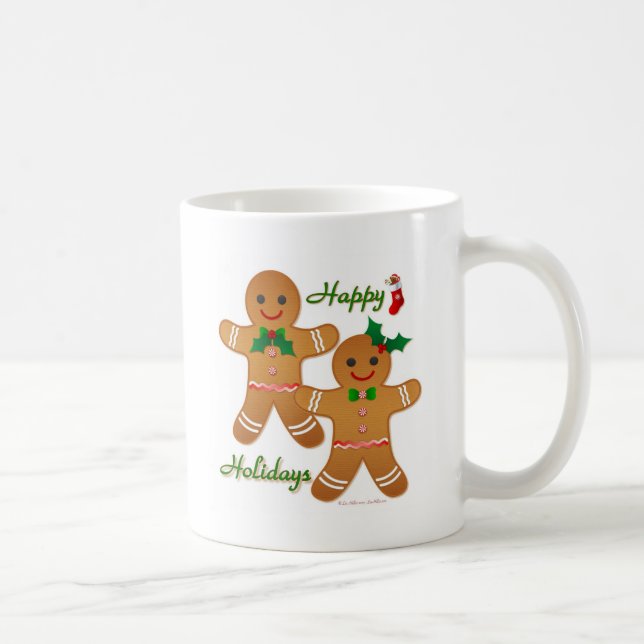 Happy Holiday Gingerbread Man Boy Girl Tasse (Rechts)