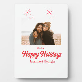 Happy Holiday Girls Familiengeschenke Foto Weihnac Fotoplatte