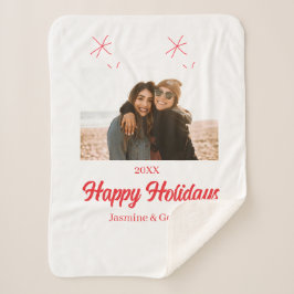 Happy Holiday Girls Familiengeschenke Foto Weihnac Sherpadecke