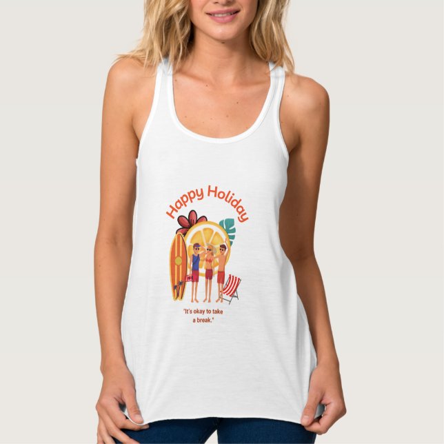 Happy Holiday Hello Summer Beach Vibes Tank Top (Vorderseite)